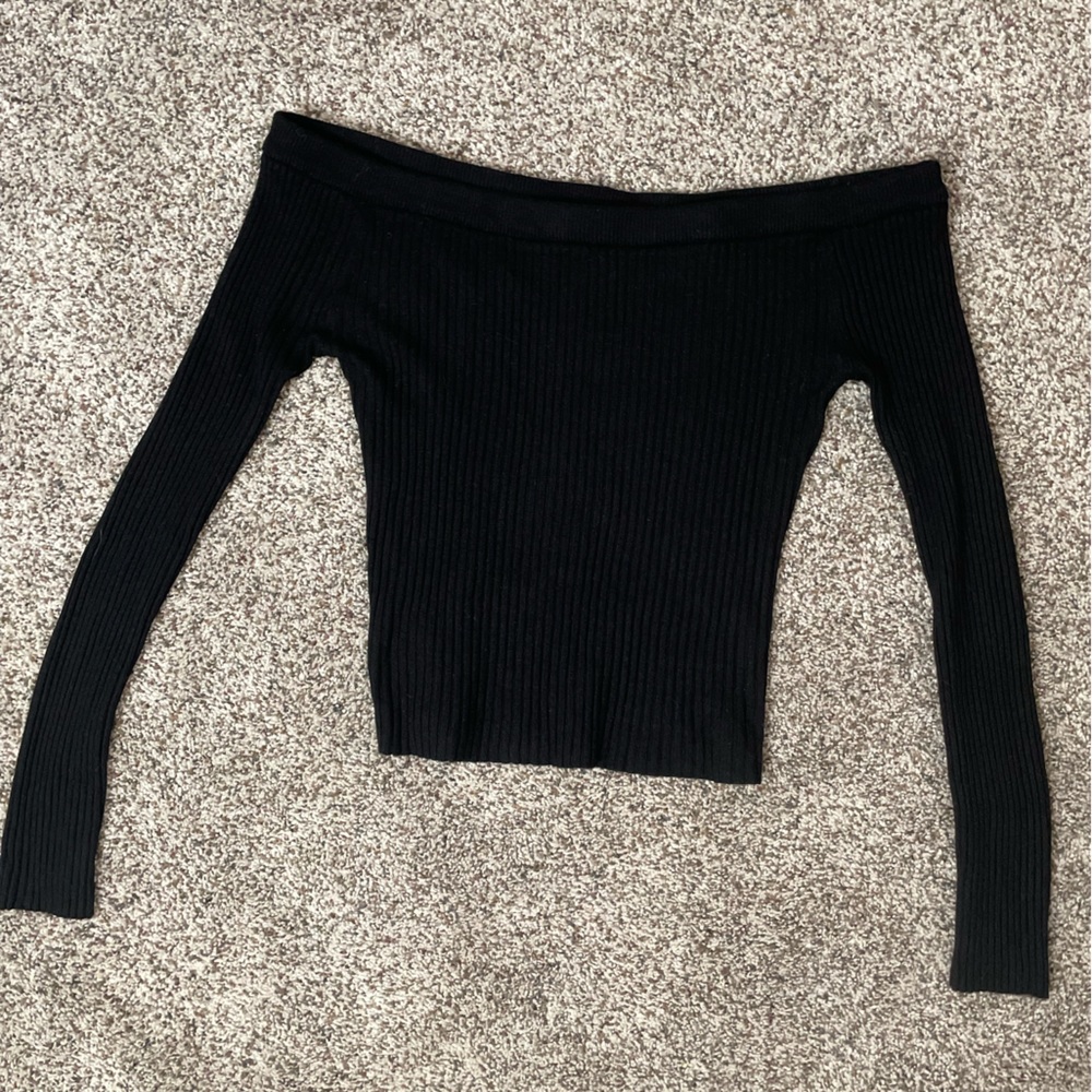 Black Strapless Long Sleeve